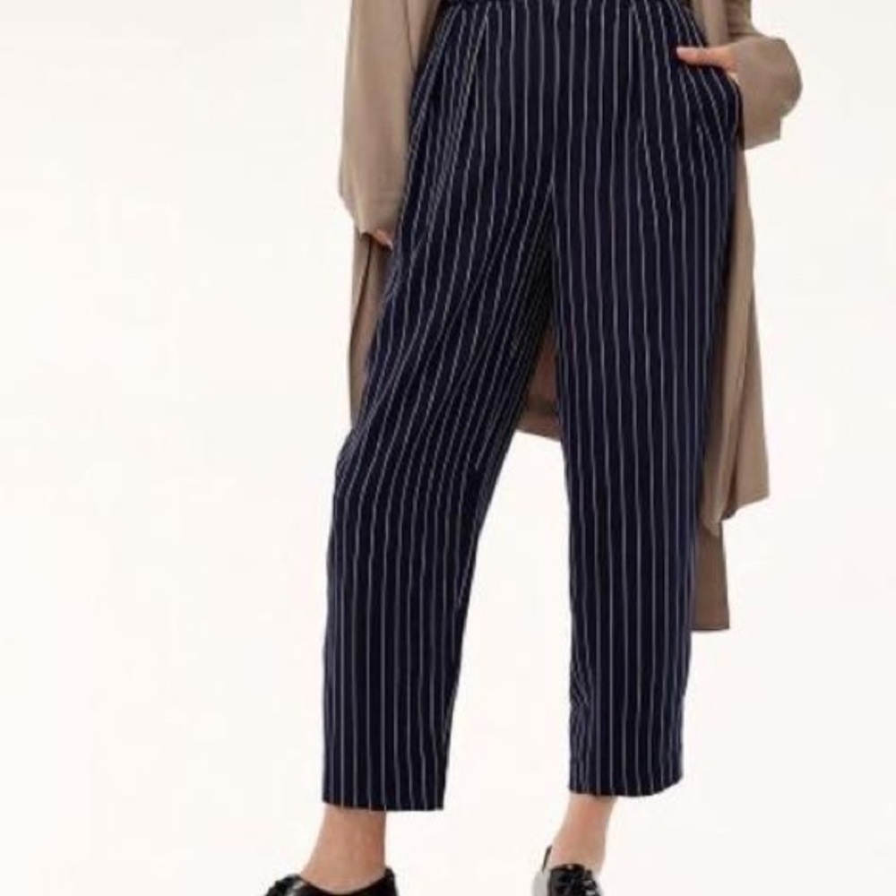 Babaton Navy Pinstripe Modesto Pant